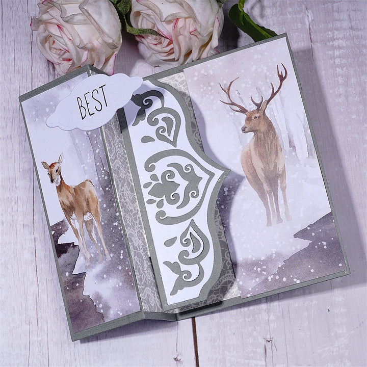 Kokorosa Metal Cutting Dies with Classical Foldable Background Board