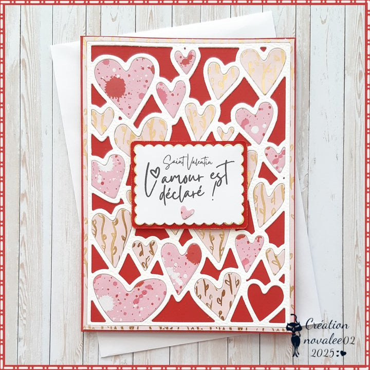 Kokorosa Metal Cutting Dies With Lovely Heart Background Board