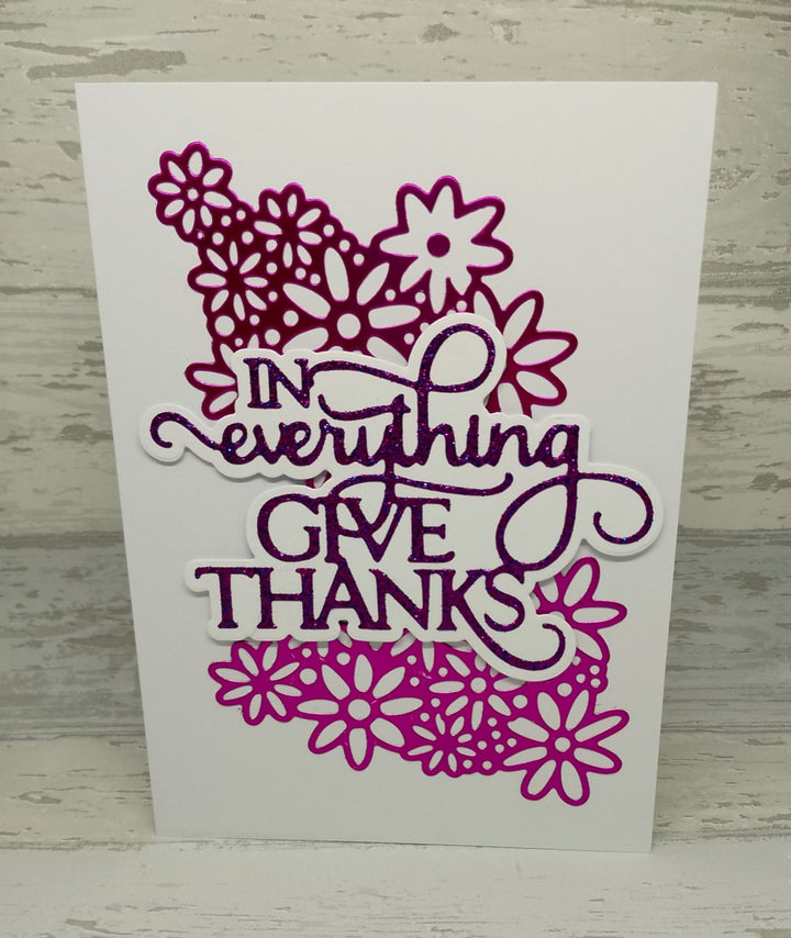 Kokorosa Metal Cutting Dies with "IN EVERYTHING GIVE THANKS" Word