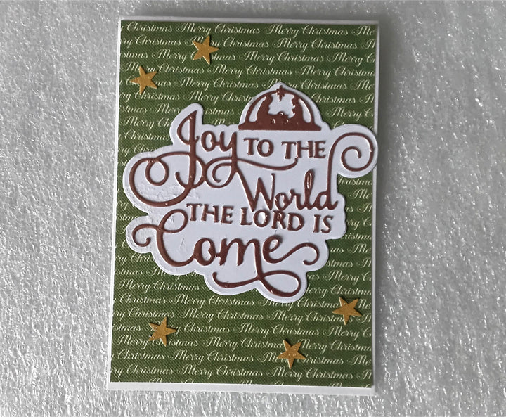 Kokorosa Metal Cutting Dies with "JOY TO THE WORLD THE LORD IS COME" Word