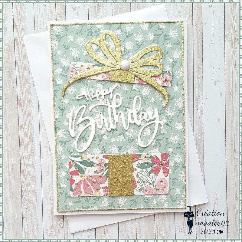 Die cut metallique happy birthday demi cercle pour toutes machines de Die cut metallique happy birthday demi cercle pour toutes machines de