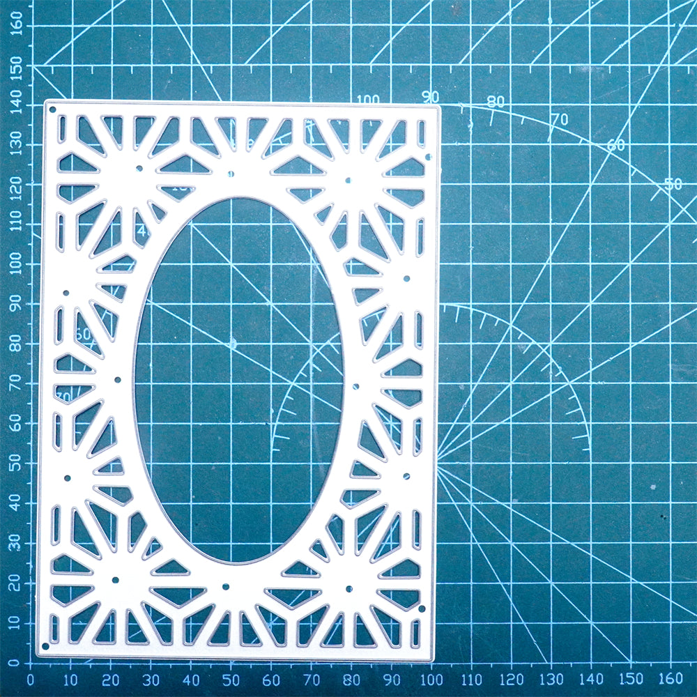 Kokorosa Metal Cutting Dies with Oval Hollow Background Board