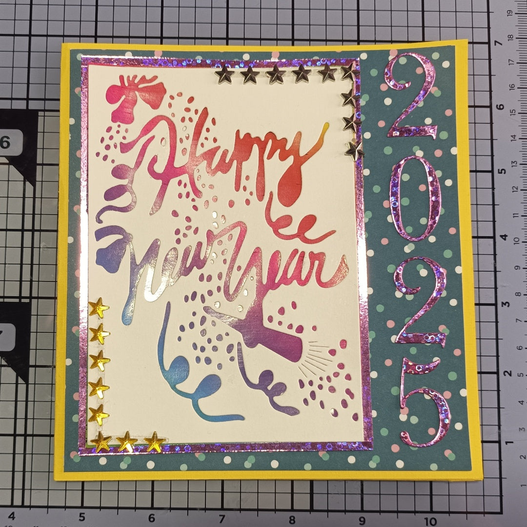 Kokorosa Metal Cutting Dies with Happy New Year Background Board