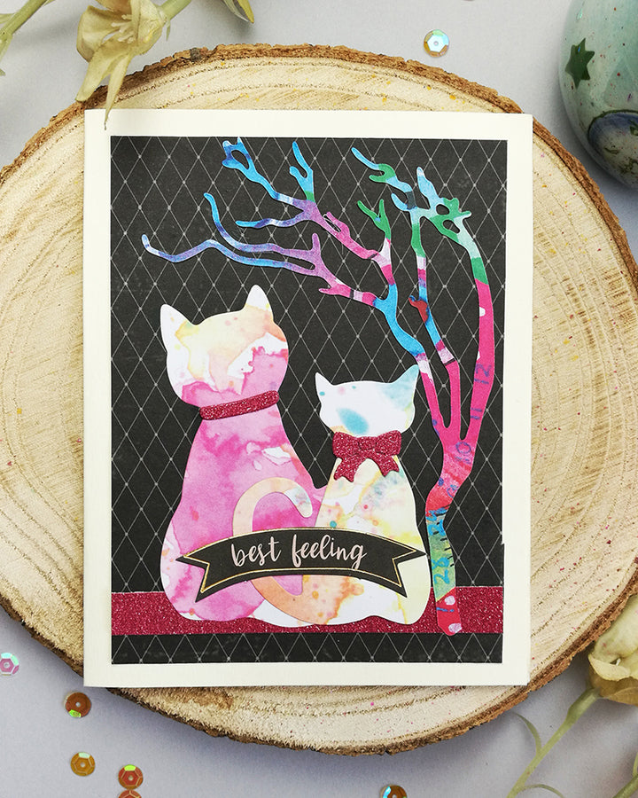 Kokorosa Metal Cutting Dies with Cats under Love Tree