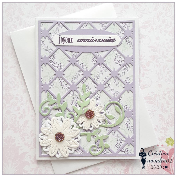 Kokorosa Metal Cutting Dies with Flower and Cross Background Board