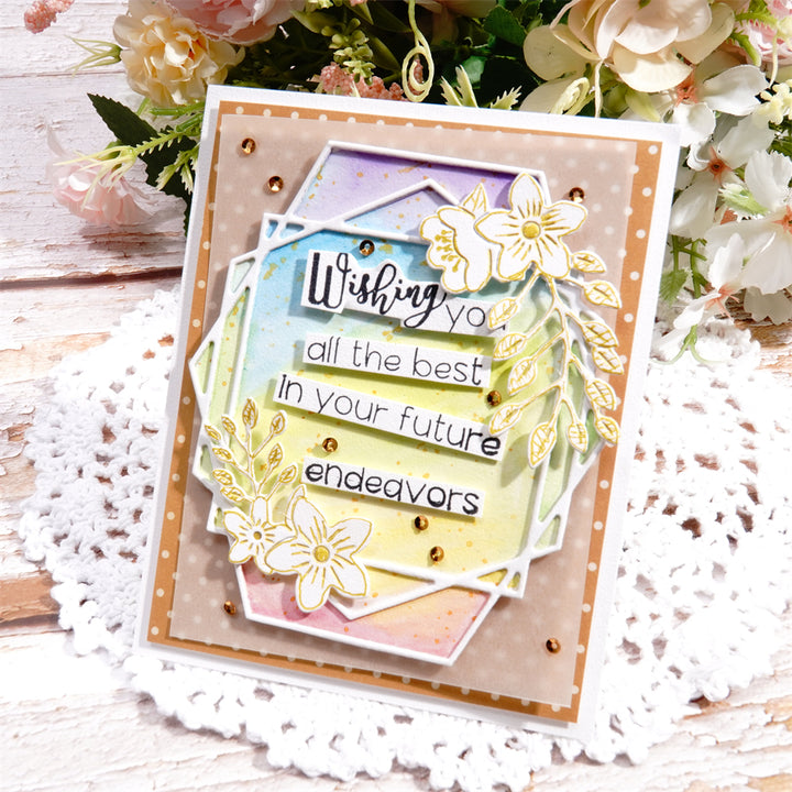 Kokorosa Metal Cutting Dies with Polygonal Flower Border Board