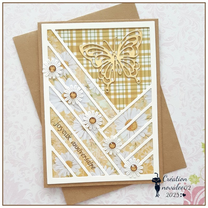 Kokorosa Metal Cutting Dies with Splicing Rectangular & Butterfly Background Board