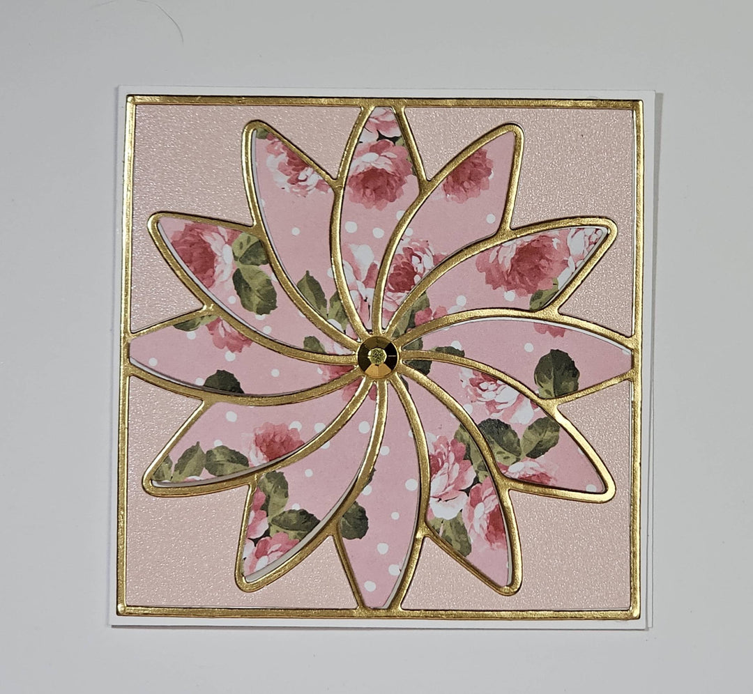 Kokorosa Metal Cutting Dies with Rotating Flower Pattern Frame Board
