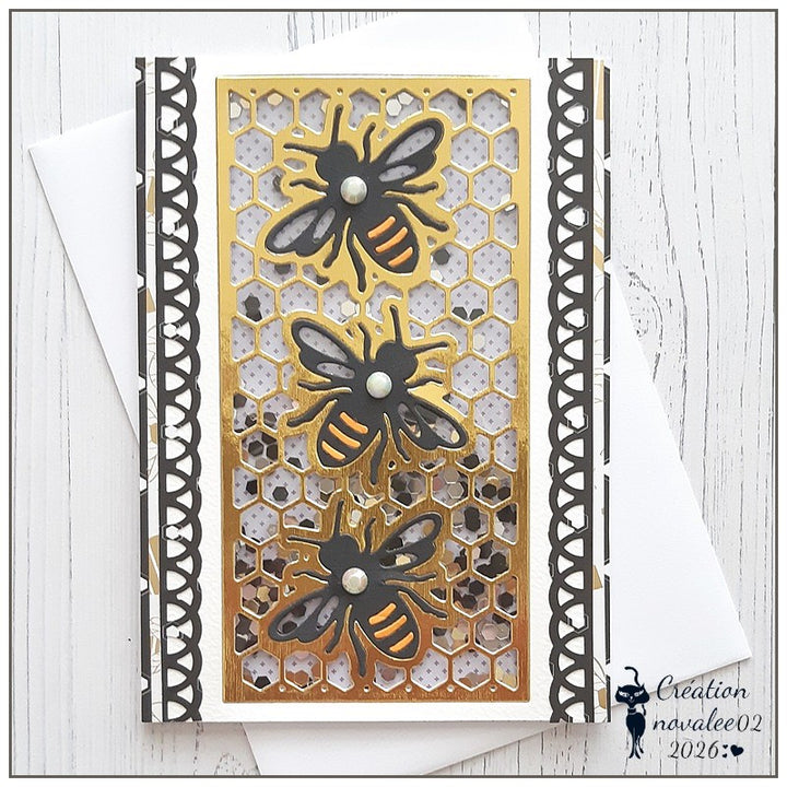 Kokorosa Metal Cutting Dies with 3 Flying Bees Background Board