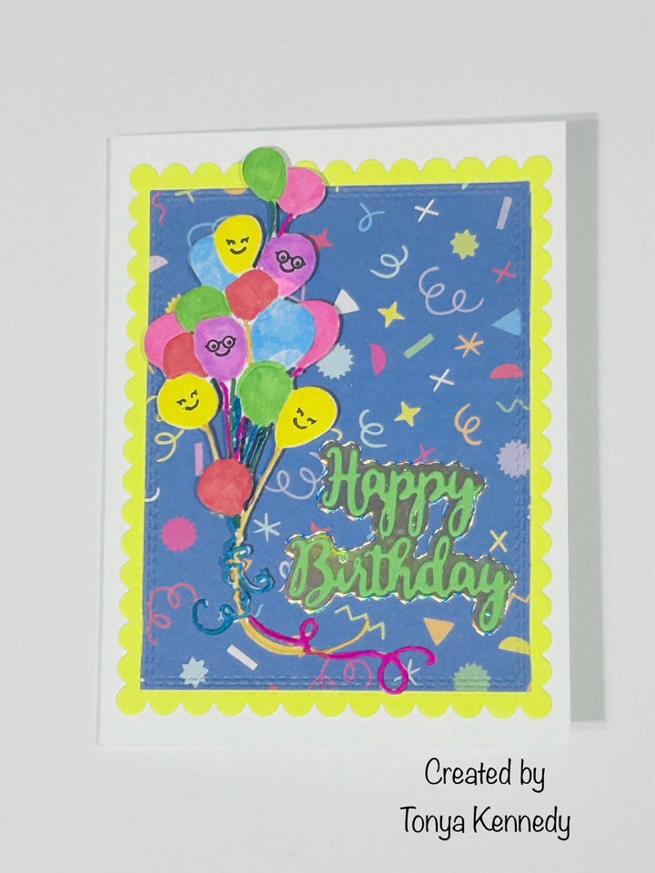 Kokorosa Metal Cutting Dies with Balloons & "happy birthday" Word