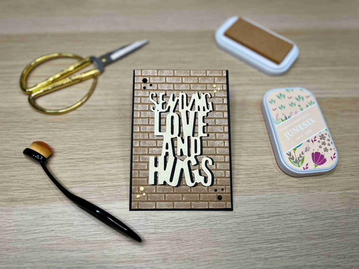 Kokorosa Metal Cutting Dies with "SENDING LOVE AND HUGS" Word