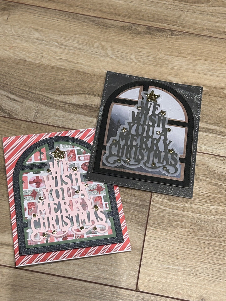 Kokorosa Metal Cutting Dies with "we wish you a merry christmas" Tree