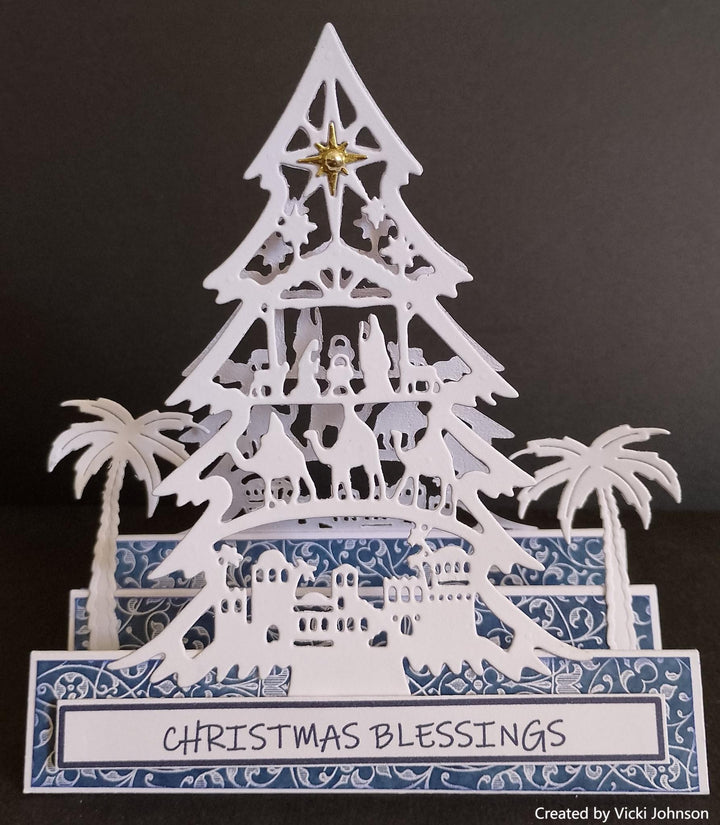 Kokorosa Metal Cutting Dies with Pray Christmas Tree