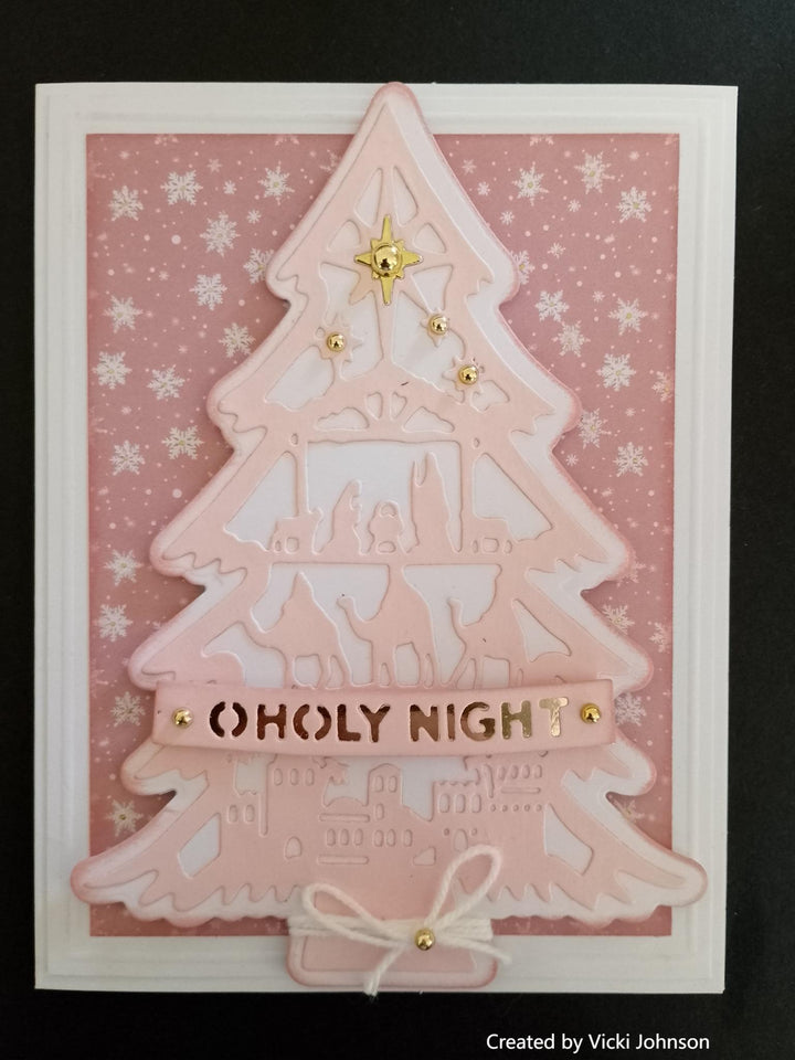 Kokorosa Metal Cutting Dies with Pray Christmas Tree