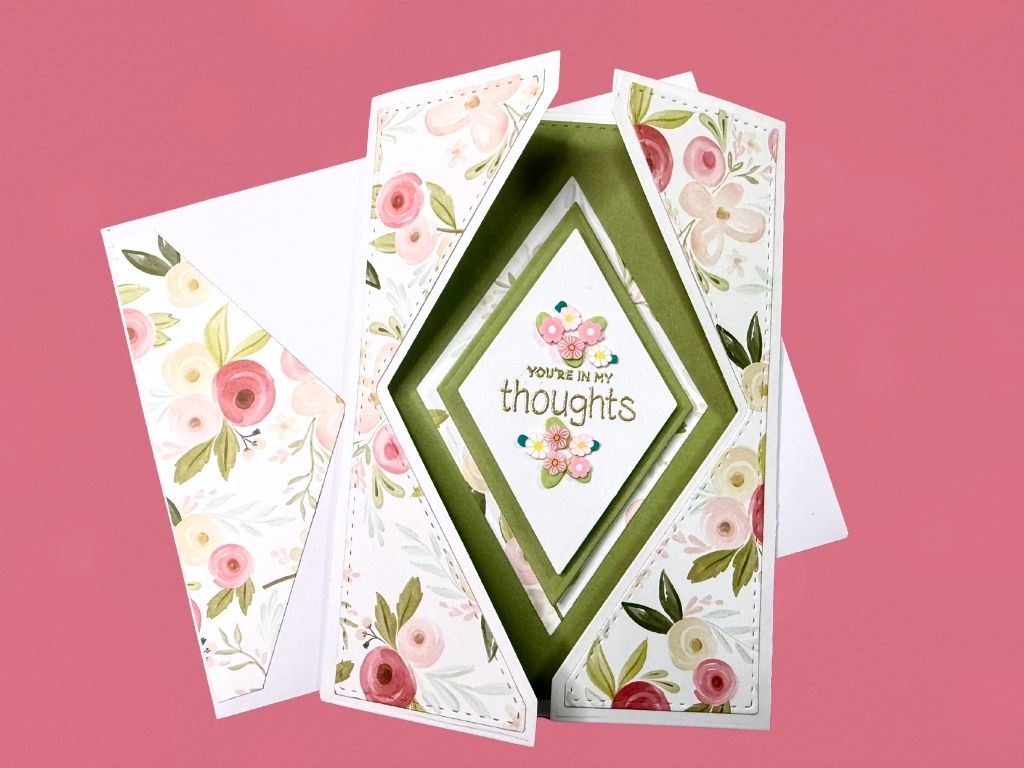 Kokorosa Metal Cutting Dies with Rhombic Foldable Card