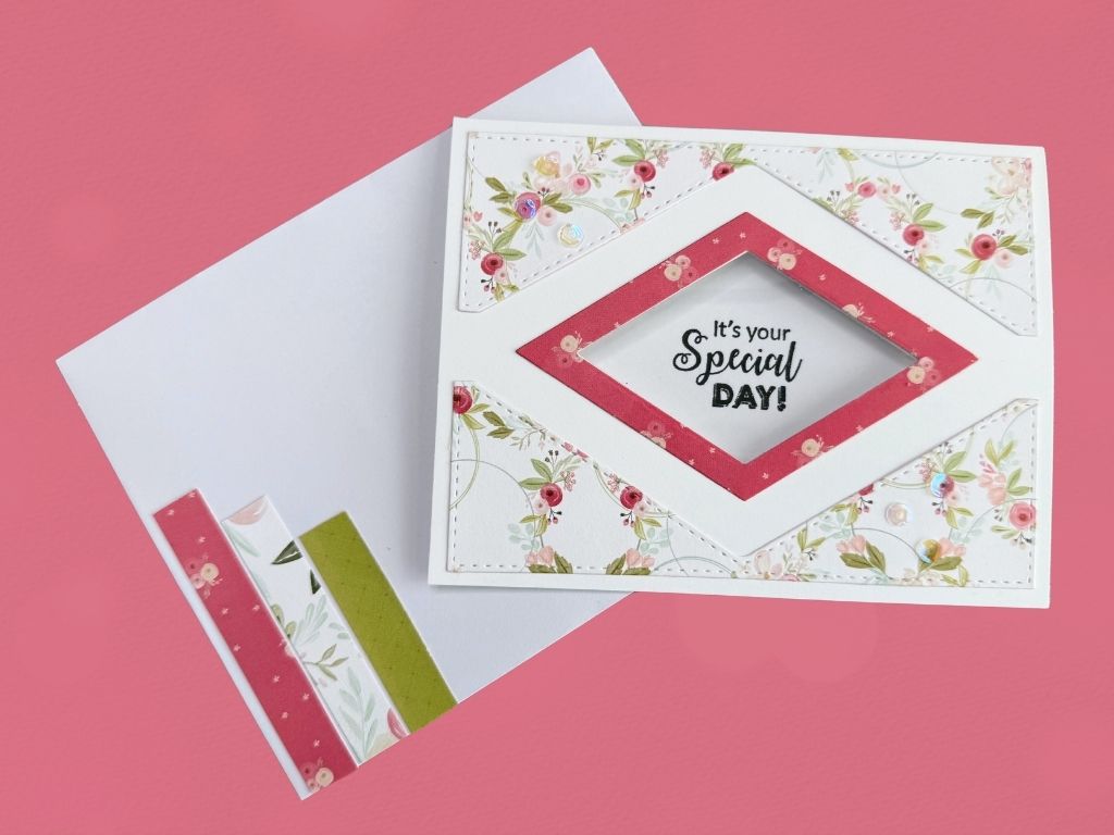 Kokorosa Metal Cutting Dies with Rhombic Foldable Card