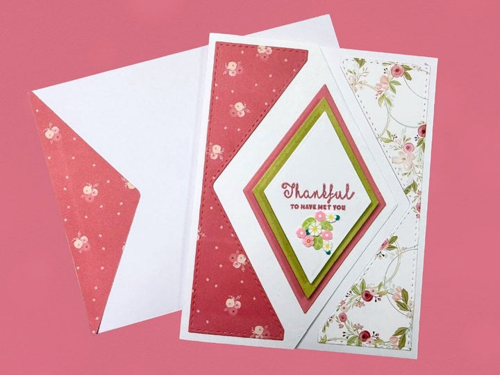 Kokorosa Metal Cutting Dies with Rhombic Foldable Card