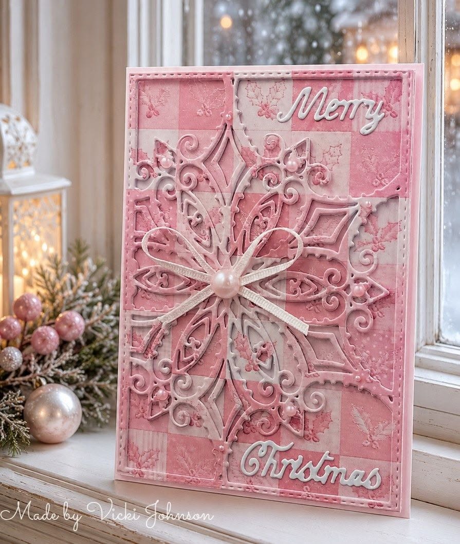 Kokorosa Metal Cutting Dies with Snowflake Background Board