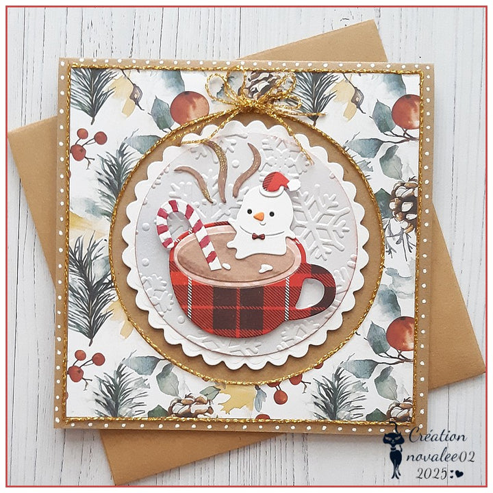 Kokorosa 24PCS 6" Snow Laden Bough Scrapbook & Cardstock Paper