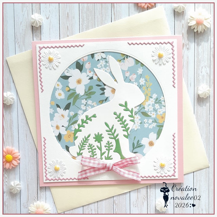 Kokorosa Metal Cutting Dies with Easter Grass Rabbit