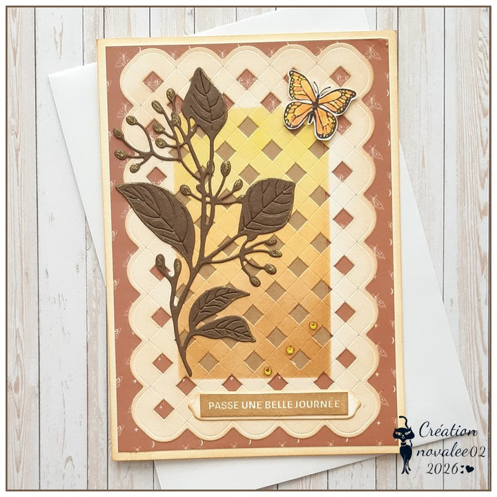 Kokorosa Metal Cutting Dies with Basket Weave Background Board