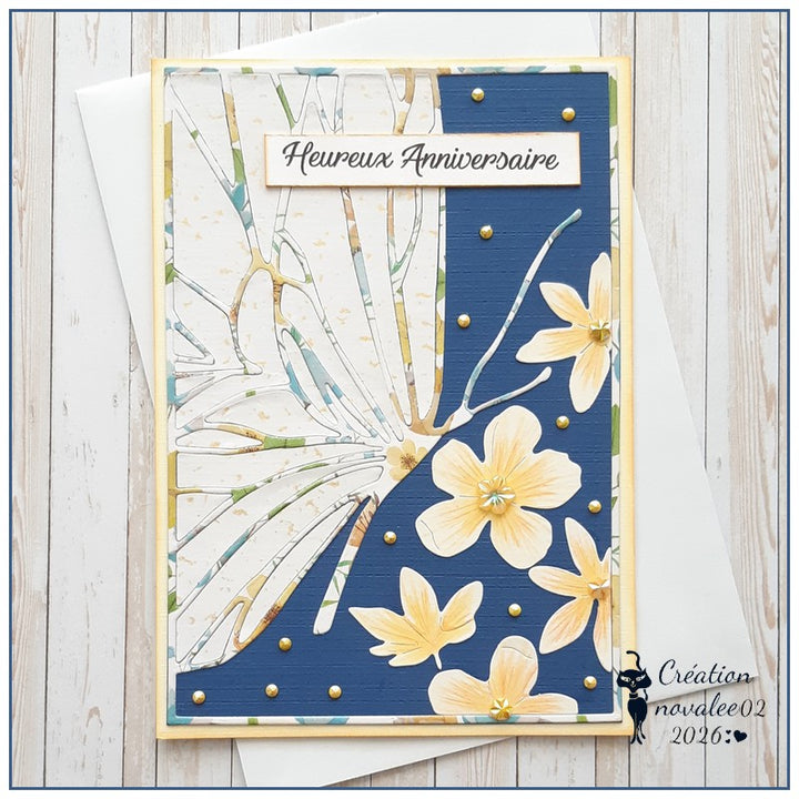 Kokorosa Metal Cutting Dies with Butterfly and Flowers Background Board