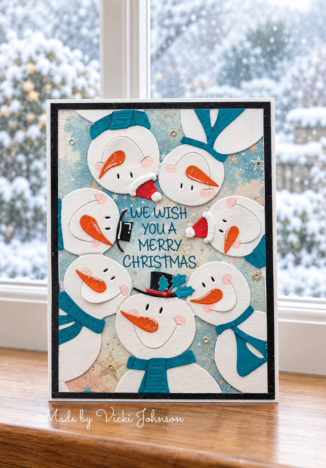 Kokorosa Metal Cutting Dies with Snowman Background Board
