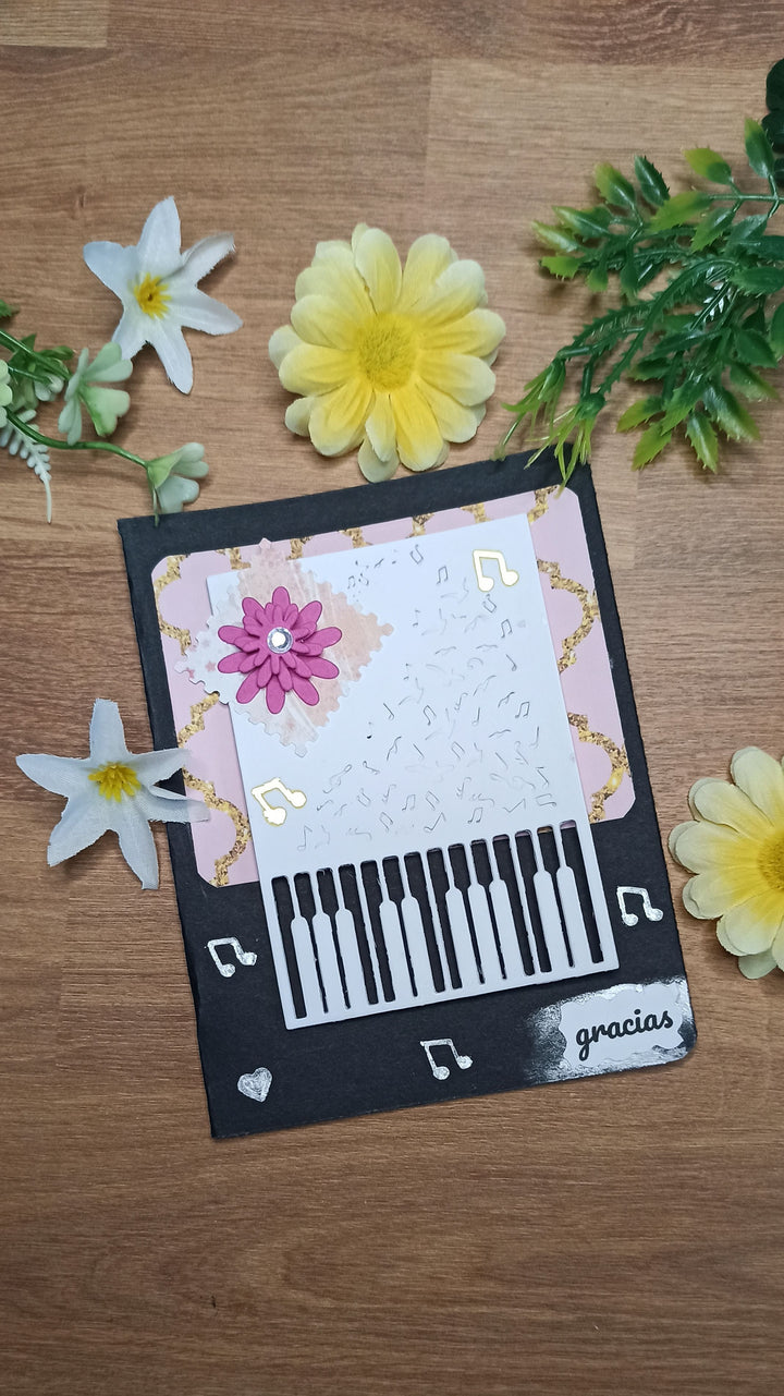 Kokorosa Metal Cutting Dies with Notes & Piano Background Board