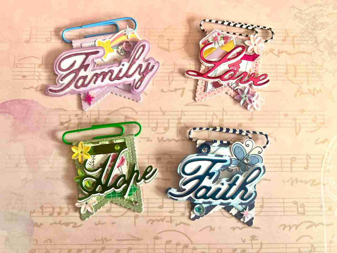 Kokorosa Metal Cutting Dies with "Faith, Love, Hope, Family" Word