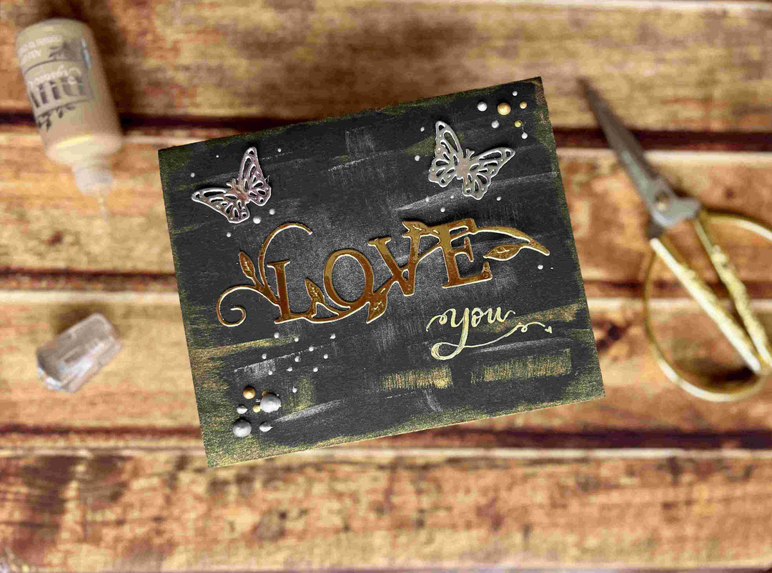 Kokorosa Metal Cutting Dies with "Love" Word & Butterflies