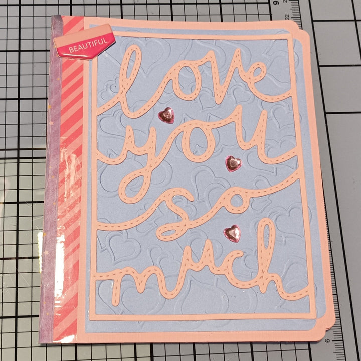 Kokorosa Metal Cutting Dies with 'love you so much' Word Background Board