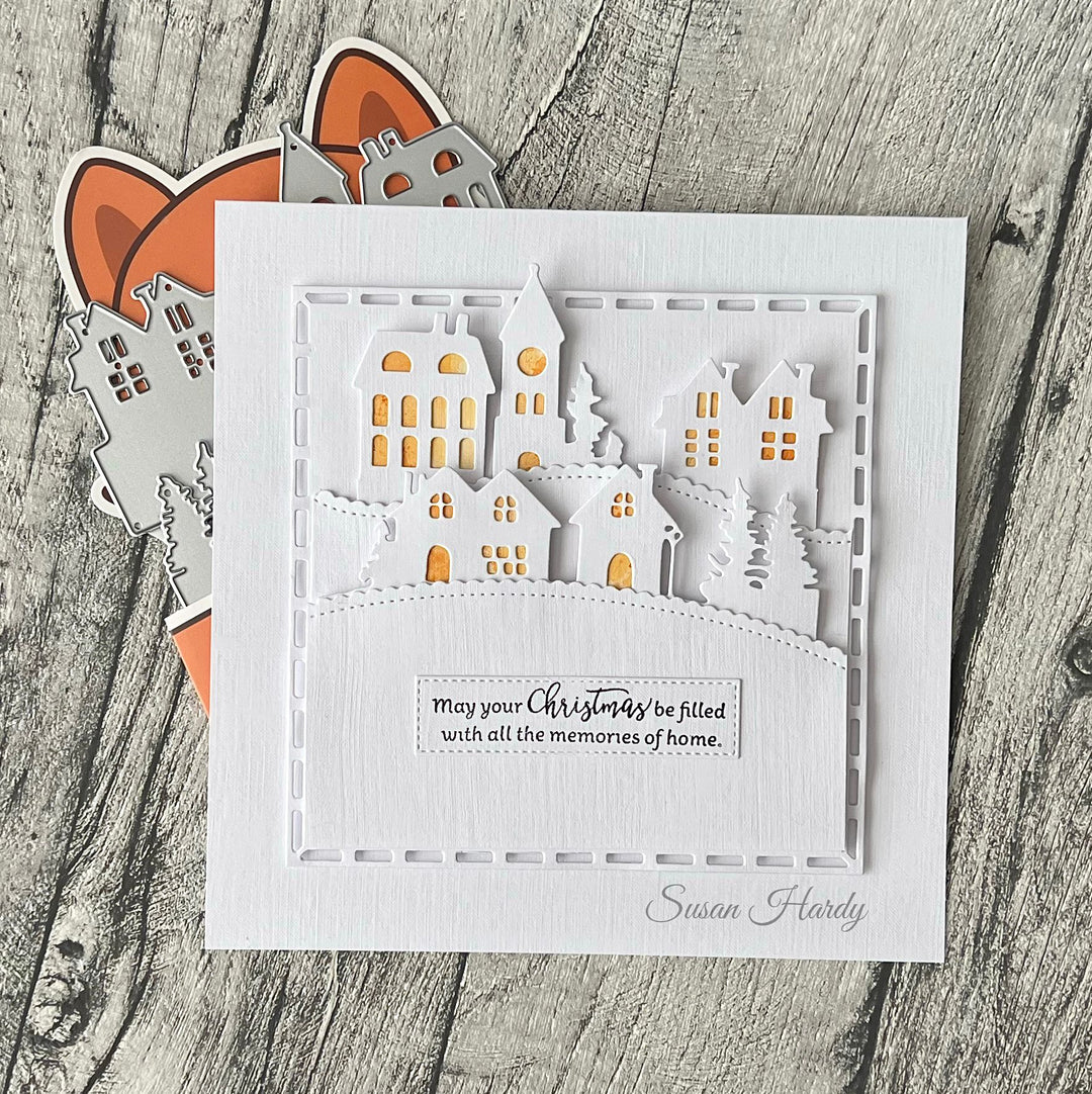 Kokorosa Tree and Village Scenes Metal Cutting Dies