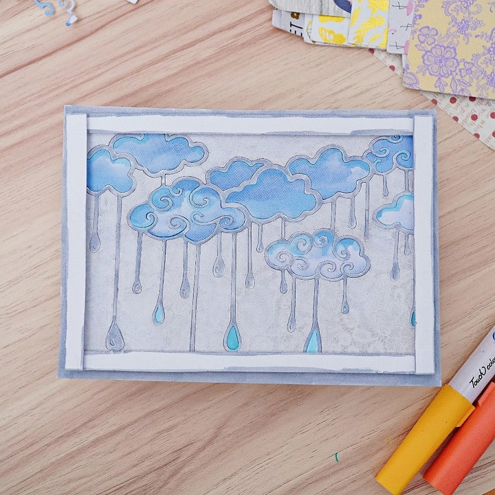 Kokorosa Metal Cutting Dies with Rainy Background Board