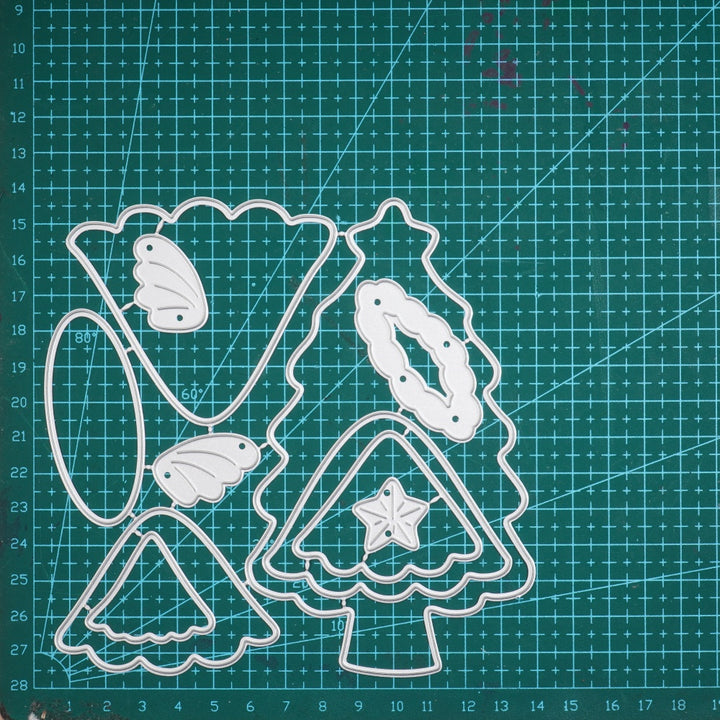 Kokorosa Metal Cutting Dies with Christmas Tree and Wing