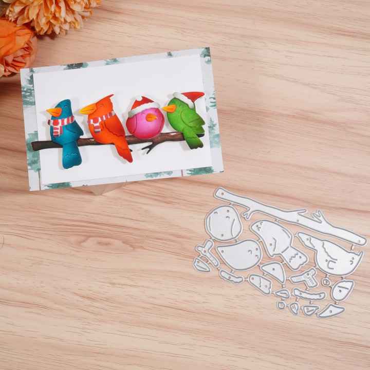 Kokorosa Metal Cutting Dies with Four Winter Birds