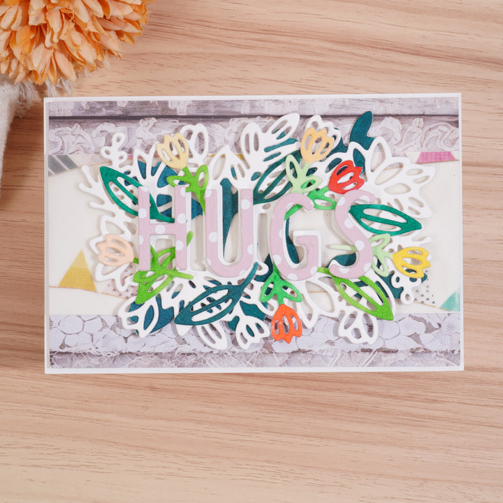 Kokorosa Metal Cutting Dies with Flower and HUGS Word