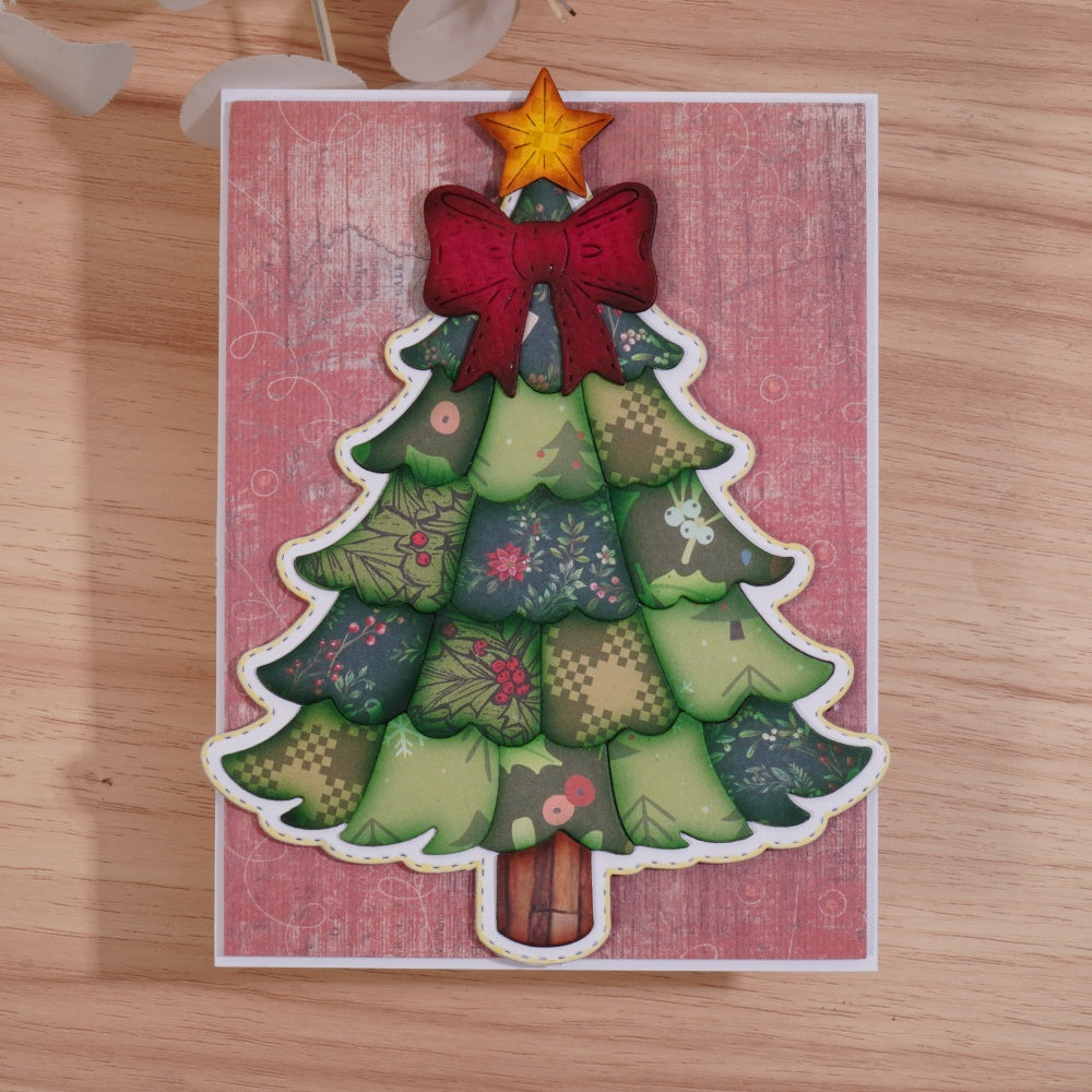 Kokorosa Metal Cutting Dies with Bow Christmas Tree