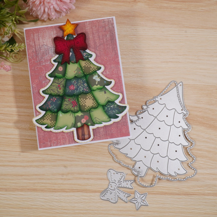 Kokorosa Metal Cutting Dies with Bow Christmas Tree