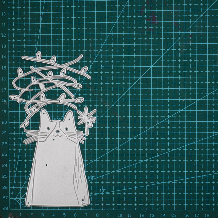 Kokorosa Metal Cutting Dies with String Lights and Cat