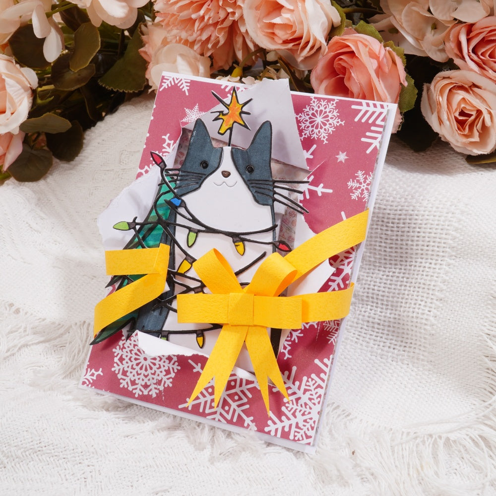 Kokorosa Metal Cutting Dies with String Lights and Cat