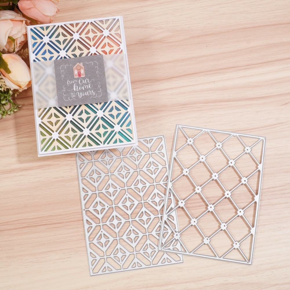 Kokorosa Metal Cutting Dies with Two Diamond Background Board