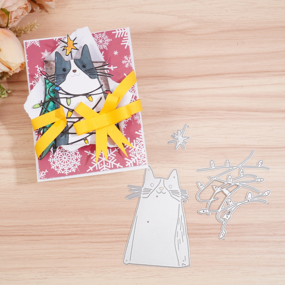 Kokorosa Metal Cutting Dies with String Lights and Cat