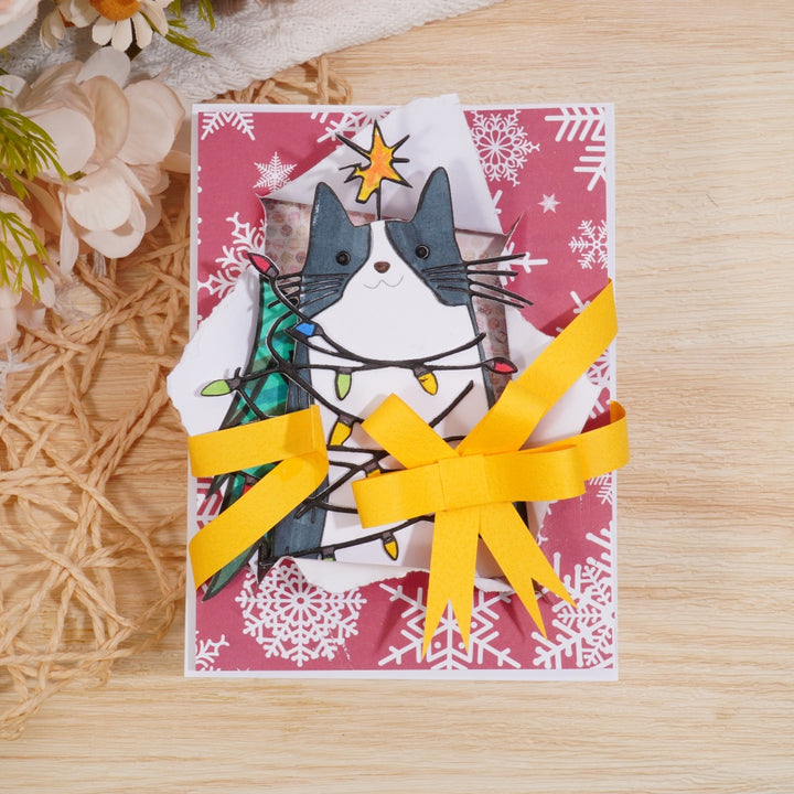 Kokorosa Metal Cutting Dies with String Lights and Cat