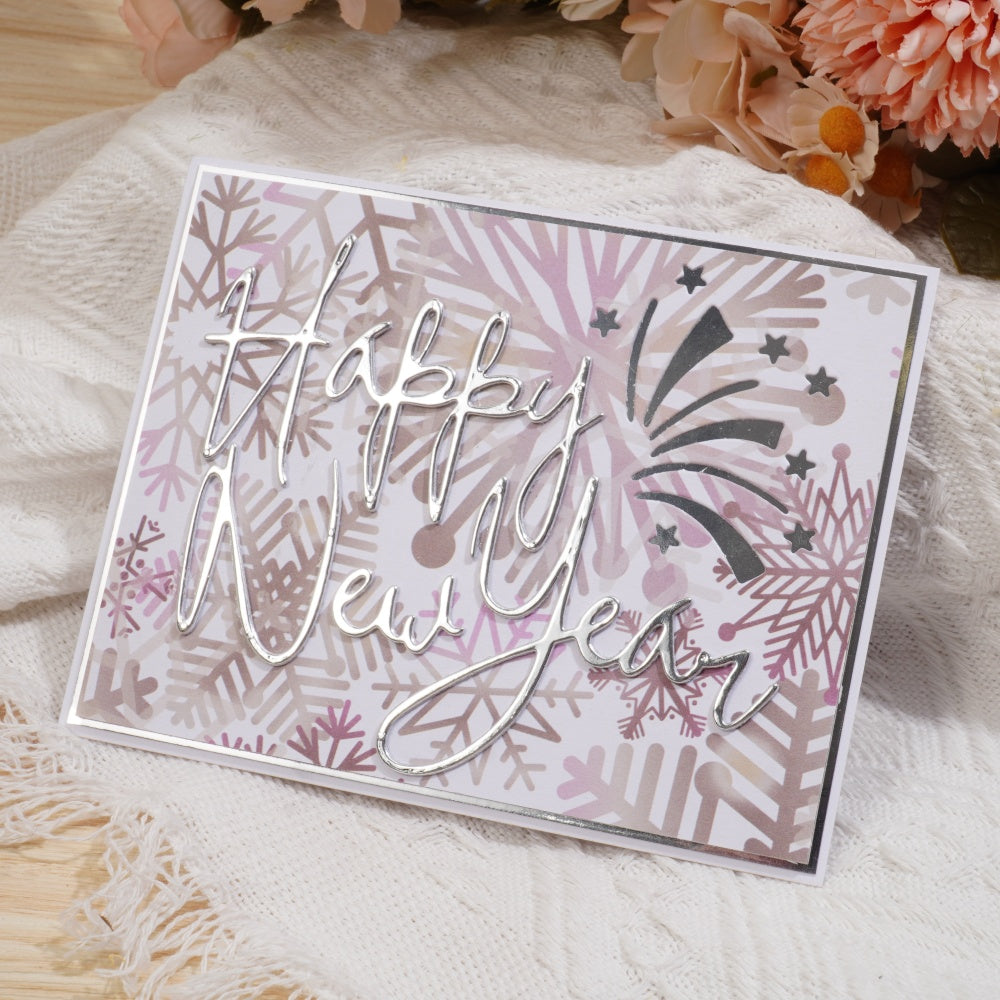 Kokorosa Metal Cutting Dies with Happy New Year Word and Stars
