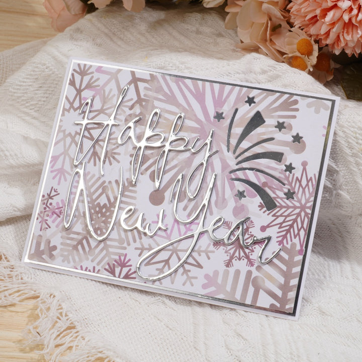 Kokorosa Metal Cutting Dies with Happy New Year Word and Stars