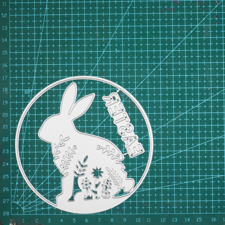 Kokorosa Metal Cutting Dies with Easter Grass Rabbit