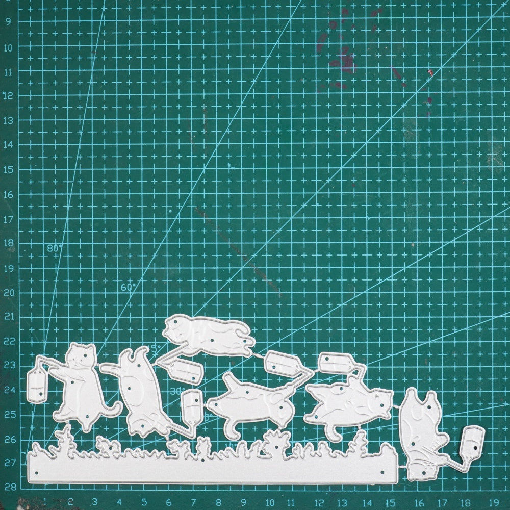 Kokorosa Metal Cutting Dies with Cats Carrying Lanterns