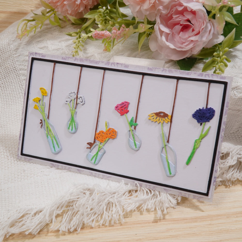Kokorosa Metal Cutting Dies with Hanging Flower Bottles