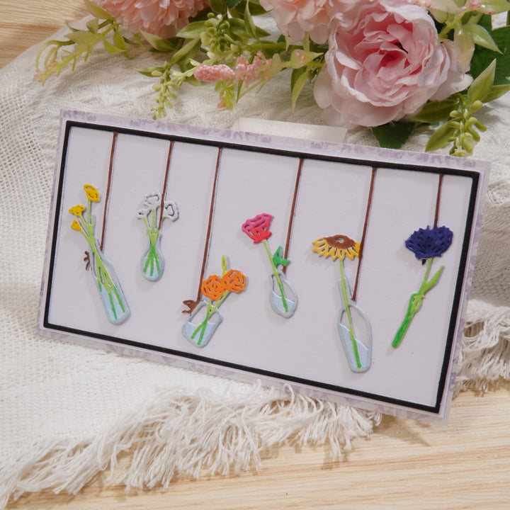 Kokorosa Metal Cutting Dies with Hanging Flower Bottles
