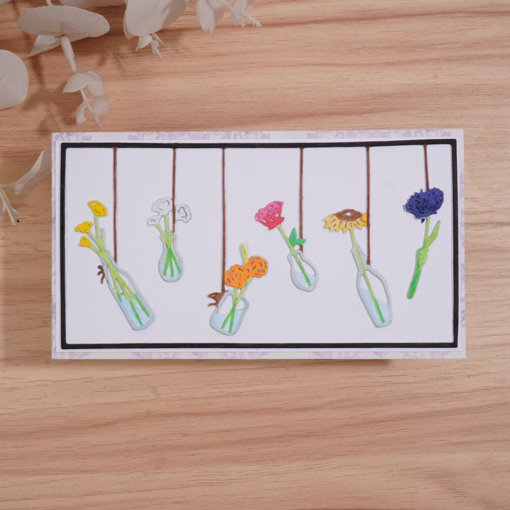 Kokorosa Metal Cutting Dies with Hanging Flower Bottles